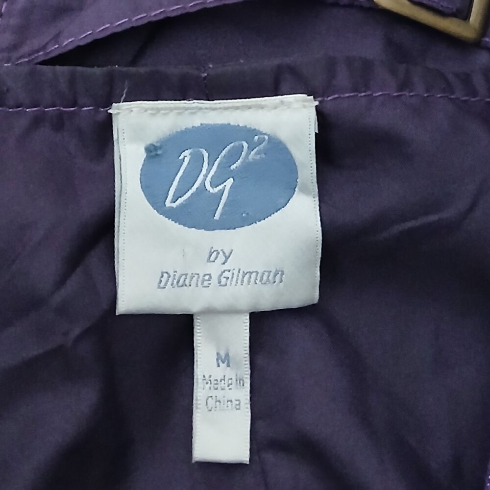 DG2 Diane Gilman Denim Vest M Purple Patchwork Embroidered - Picture 9 of 11